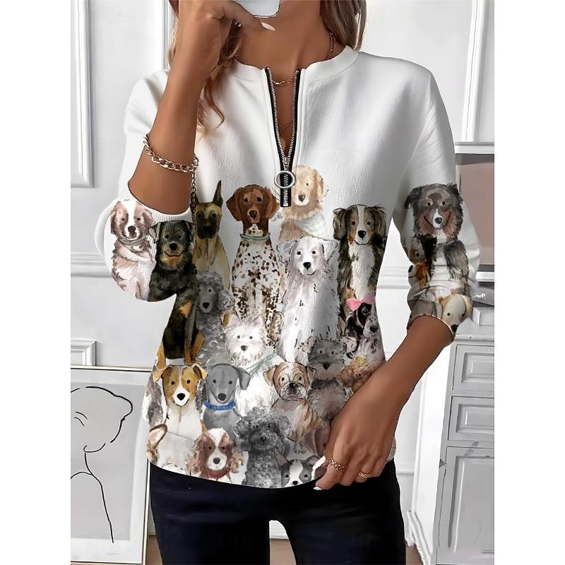 Women's T-Shirt,3D Printing,V Neck,Long Sleeve,Casual,Lightweight Top,halloween,Hip Hop ,Large Size,Fashion