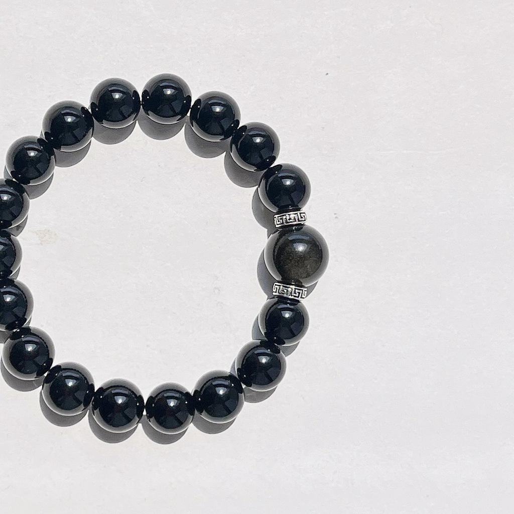 Autumn And Winter New Natural Black Agate Obsidian Bracelet Bracelet
