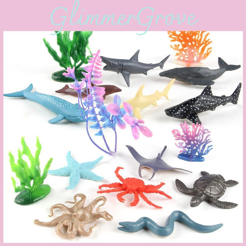 Exquisites Delfin Schildkröte Krabbe Oktopus Meeresbewohner Figuren Set Für Sammler Und Dekoration