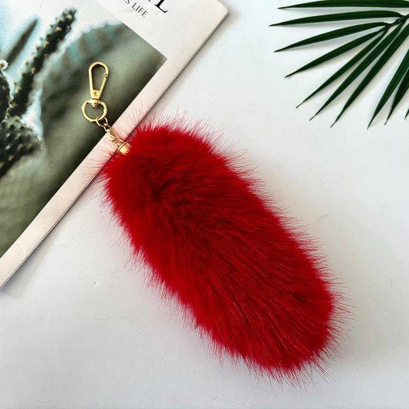 Portachiavi Ciondolo Coda di Pelliccia di Volpe Sintetica - Accessorio per Borsa in Peluche
