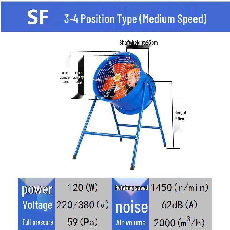 High-Power Axial Flow Barrel Exhaust Fan for Industrial & Commercial Use