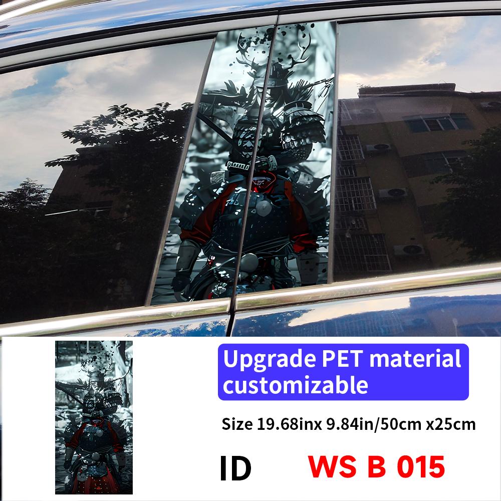 Samurai Car Stickers Waterproof Auto B Pillar Decor Cover Scratches Durable Car Doors Pillar Vinyl Decals Vehicle Decors