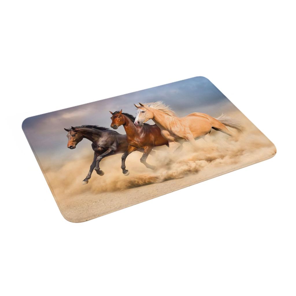 Horse Floor Door Kitchen Bathroom Mats Anti-Slip Outdoor Animal Doormat Living Room Entrance Rug Carpet Footpad