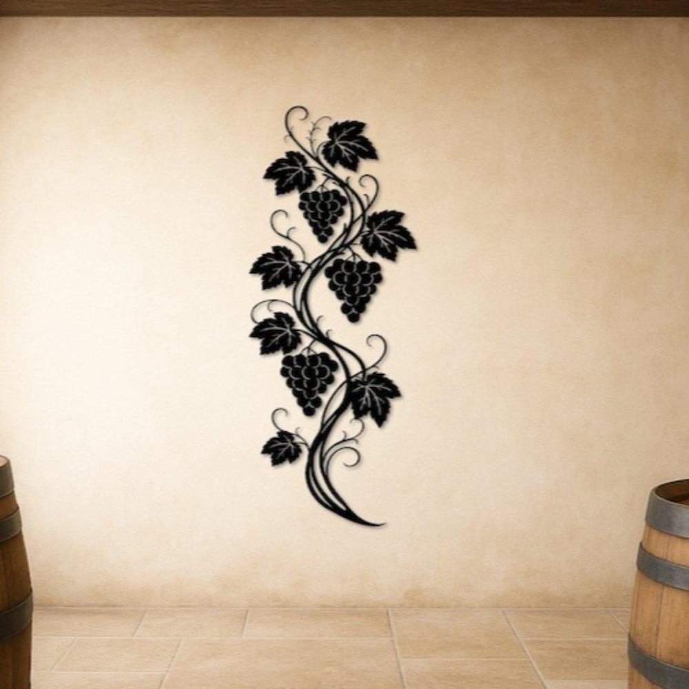 Decoratieve Druivenrank Metaal Wandkunst voor Wijnliefhebbers Rustieke Huis Keuken Decor Wijnmakerij Bord