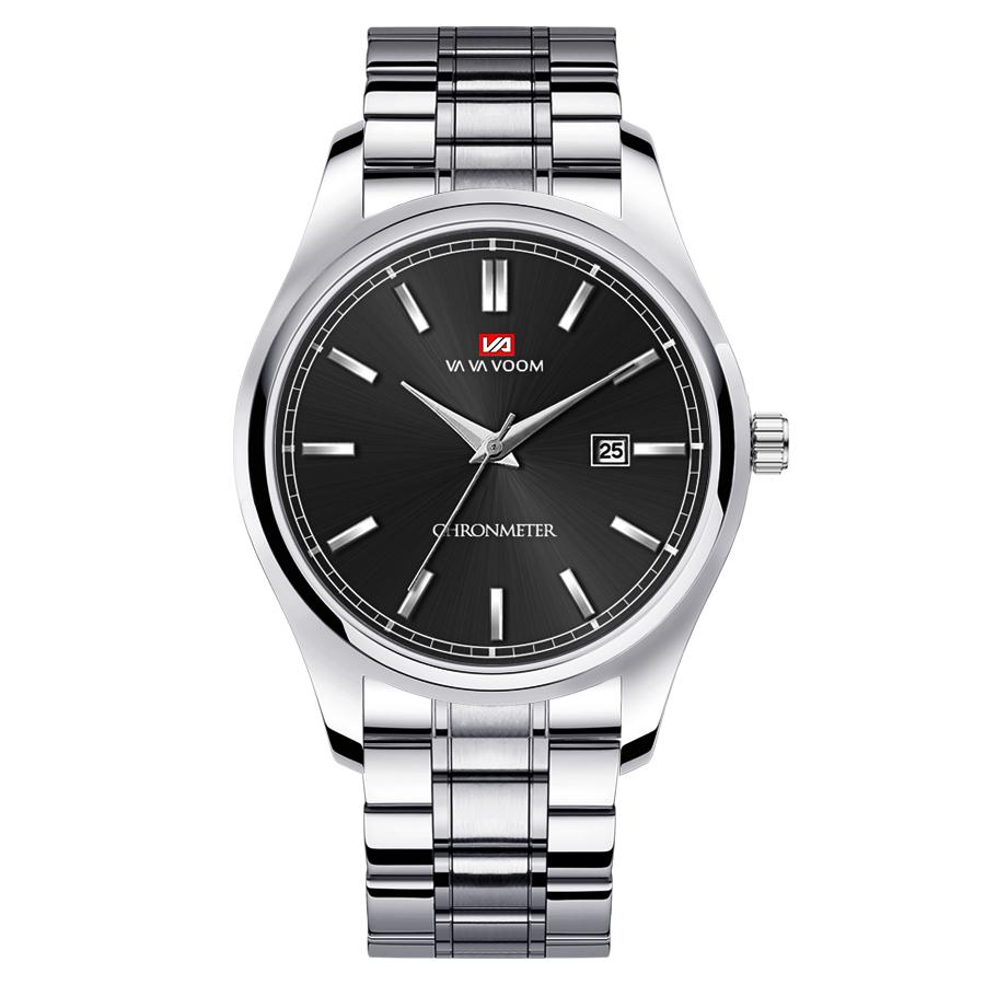 Business Men's Watch Fashion Trend Blue Stainless Steel Waterproof Date Display Quartz Movement Boutique Men Casual Watch Reloj