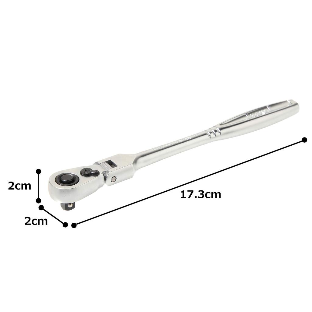 TONE Long Swivel Ratchet Handle Drive (Hold Type) RH2FHL, 6.35mm (1/4")