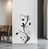 Black Flower Wall Sticker for Living Room Bedroom Wall Decoration Self-Adhesive