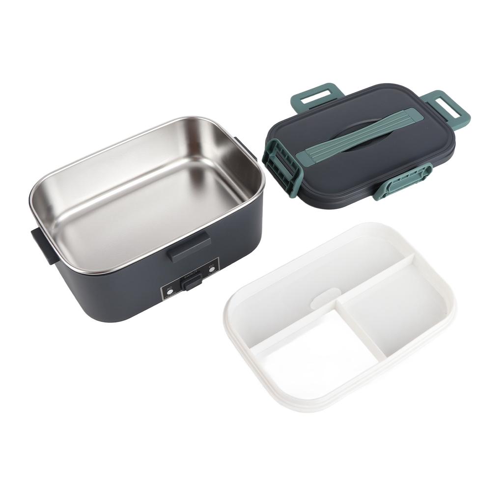 Electric Lunch Box 1.8L 360 Degree Circulation Heating SUS304 Liner Dishwasher Safe Portable Lunch Warmer Box for Home Car