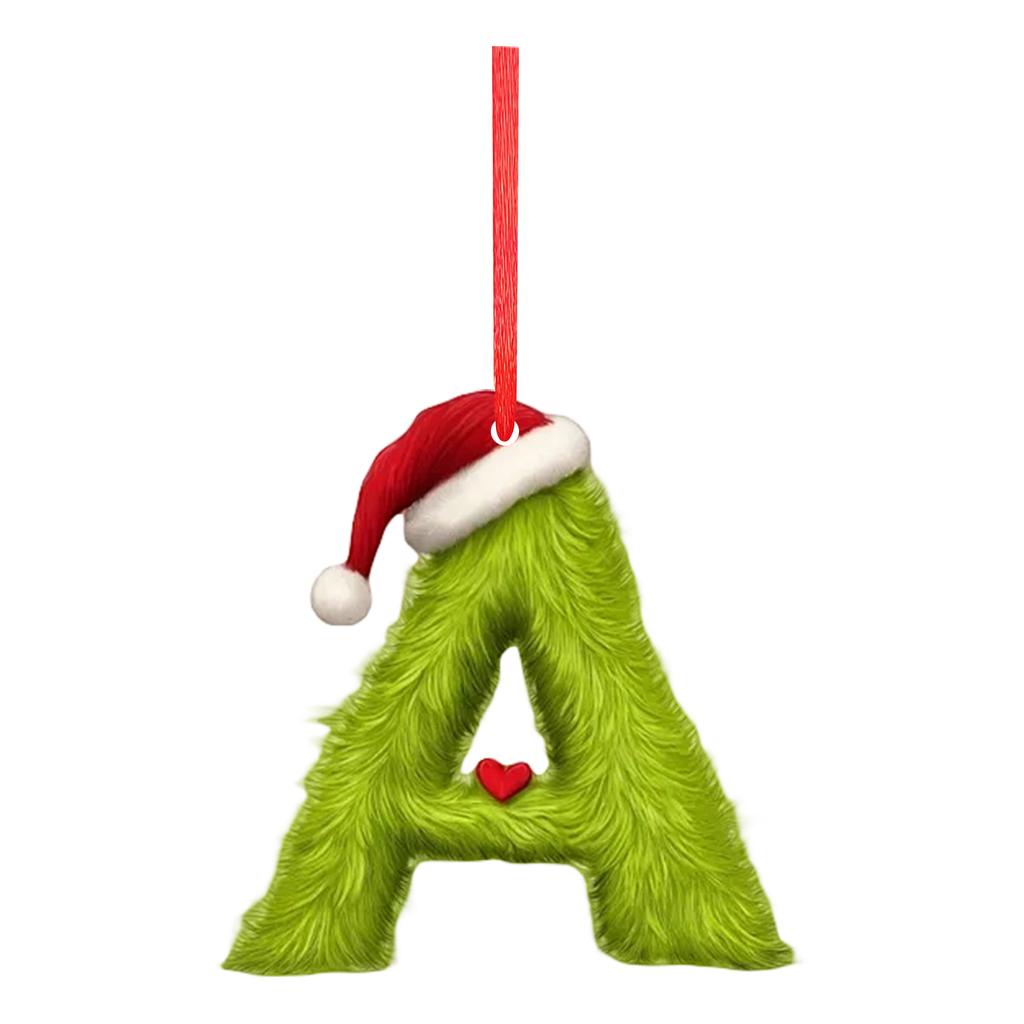 2D 26 Letter  Christmas Ornaments Acrylic Flat Christmas Tree Home Decorations Ornaments