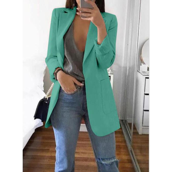 Fashion Casual Suit Polo Neck Slim Fit Cardigan Temperament Women's  Coat Spring and Autumn