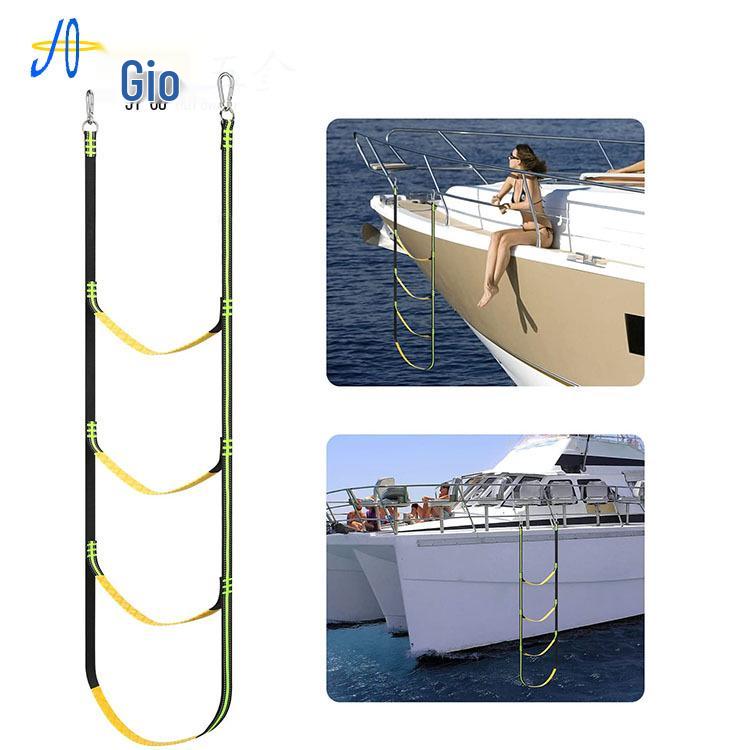 Inflatable Boat Boarding Ladder - Folding Soft Ladder for Kayaks and Boats Three Steps