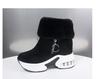 Large size autumn and winter piled thickened warm snow boots inner height increase muffin thick-soled cotton boots