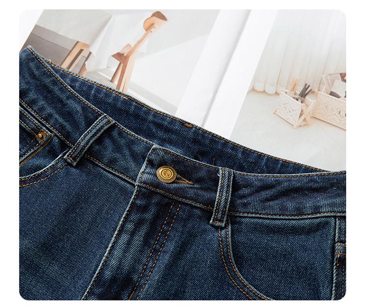 Autumn 2025 Women's Retro Blue High-Waist Wide-Leg Jeans, Slim Fit and Straight-Leg for Pear Shapes