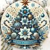 Vintage Blue Christmas Tree Metal Wall Sign Merry Christmas Decor Farmhouse Home Bar Plaque Rustic Holiday Gift