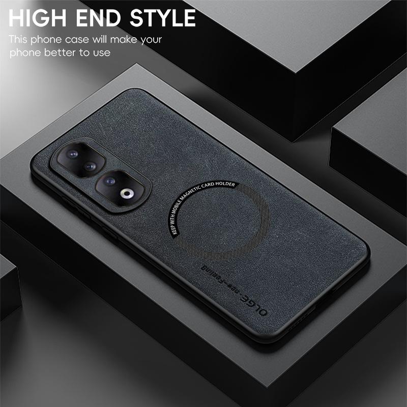 Magnetic Wireless Charge Leather Phone Case for Honor 90 80 70 60 Pro SE / 80 GT 90 Lite X50i Shockproof Soft Bumper Cover