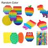Rainbow Push Bubble Game Stress Anxiety Relief Bubble Popping Game Silicone Bubble Squeeze Sensory Fidget Toy Party Favors