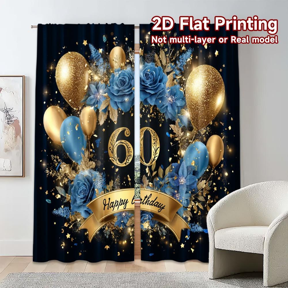 Set Of 2 Flat Printing Curtains Without Rod Popular Fabric Room Decor Use Bedroom Curtain Polyester Perfect For