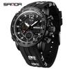 Sanda Dual Display Waterproof Sports Watch with Luminous Alarm for Teens