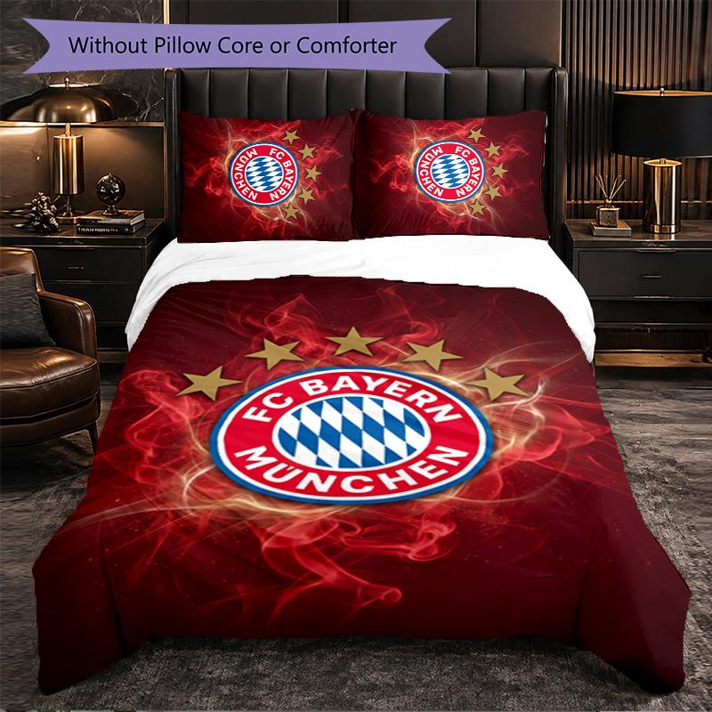 Biancheria da letto a tema Bayern Monaco Set 3 Pezzi Copripiumino Biancheria da letto decorativa per stanza di adolescenti Decorazione per la casa