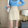 New Spring and Summer High-waist Anti-exposure Skirt, Small Slim and Versatile PU Leather Short Skirt, Black A-line Hip-pack Skirt