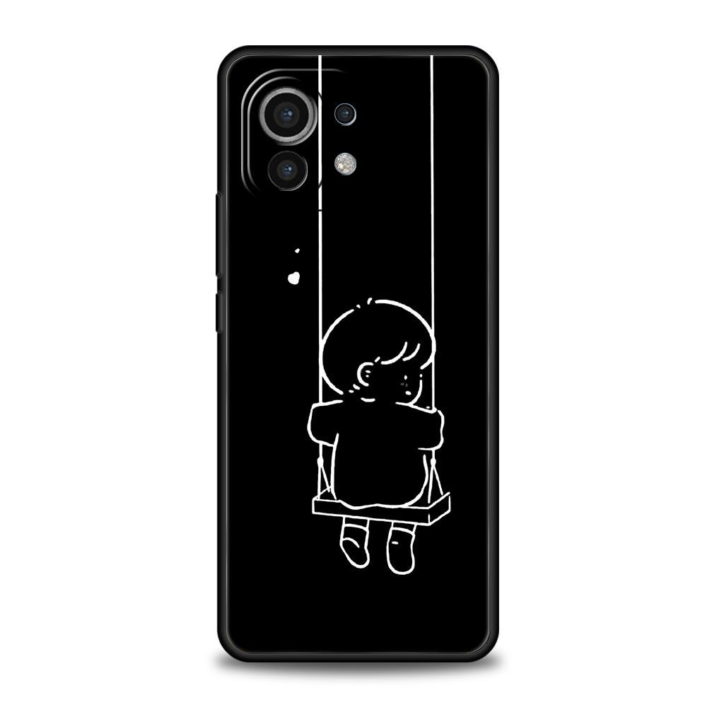 Phone Case For Xiaomi Mi 15 14 14T 13T 12T Pro 12 13 11 Lite 5G 11T X6 X5 Pro Soft TPU Cover Couple Cartoon Aesth Sun Moon