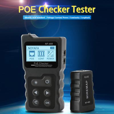 NF-488 Cyfrowy Tester Detektor Kabli Sieciowych Ethernet LAN CAT5 CAT6 PoE