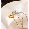Yhpup Guss Edelstahl Blume Anhänger Halskette 18K Gold PVD Beschichtet Mode Wasserdicht Hals Schmuck für Frauen Großhandel