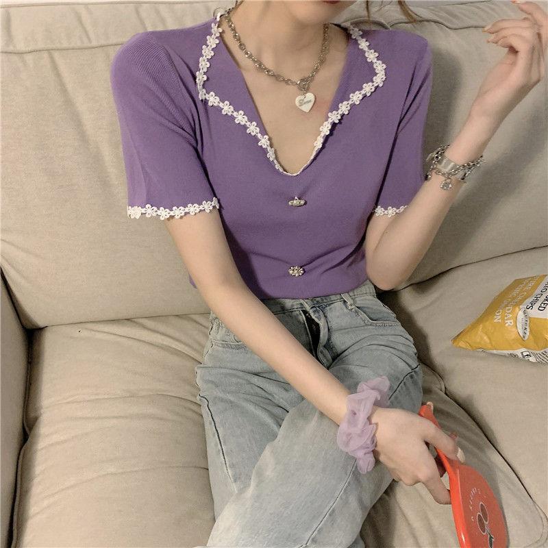 Damen T-Shirts Solide Polokragen Mode Weibliche T-Shirts Lady Casual T-Shirts Street Wear Mädchen T-Shirts