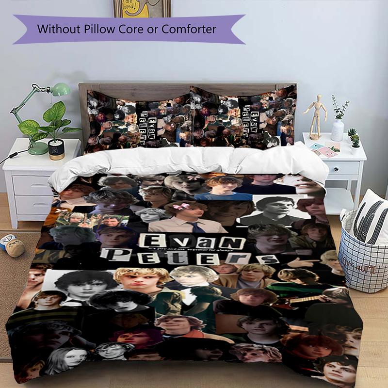 3pcs Evan Peters3 pattern bedding set duvet cover set includes duvet cover &pillowcases, perfect all season bedroom decoration & gift