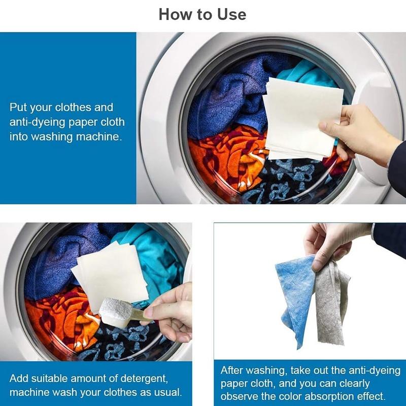 30Pcs Washing Machine Use Mixed Dyeing Proof Color Absorption Sheet Anti Dyed Cloth Laundry Papers Color Catcher Grabber Cloth