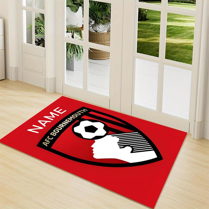 Custom Name AFC Bournemouth Crest Carpet Rug Customizable Soft Washable Anti-Slip Home Living Room Sofa Mats Personalized Rug. 0909223
