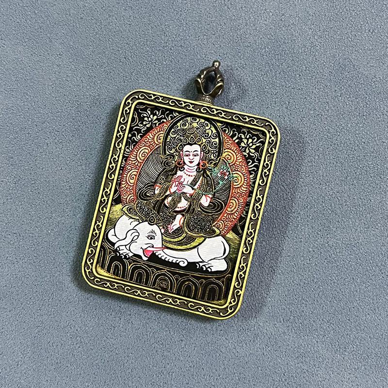 men and women Lucky Talisman decorative pendant alloy material Buddhist figure painting thangka Wealth Luck Feng Shui Decor