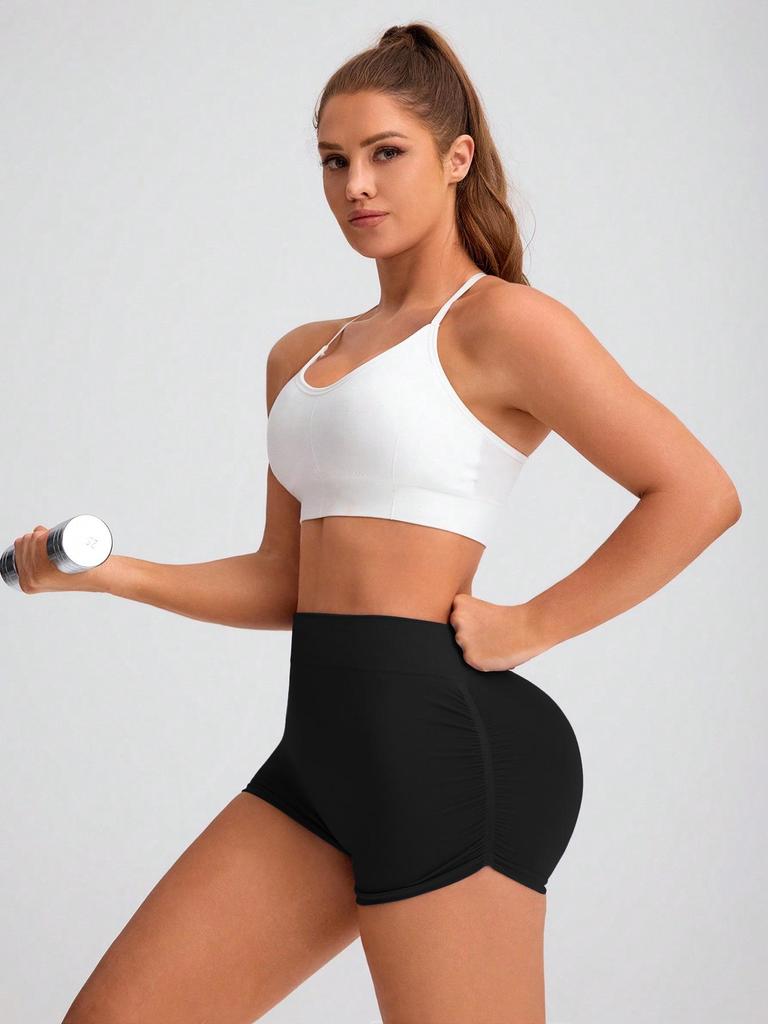 Women's High-Waist Seamless Yoga Shorts: Quick-Dry, Moisture-Wicking, Elastic Fitness & Running Shorts