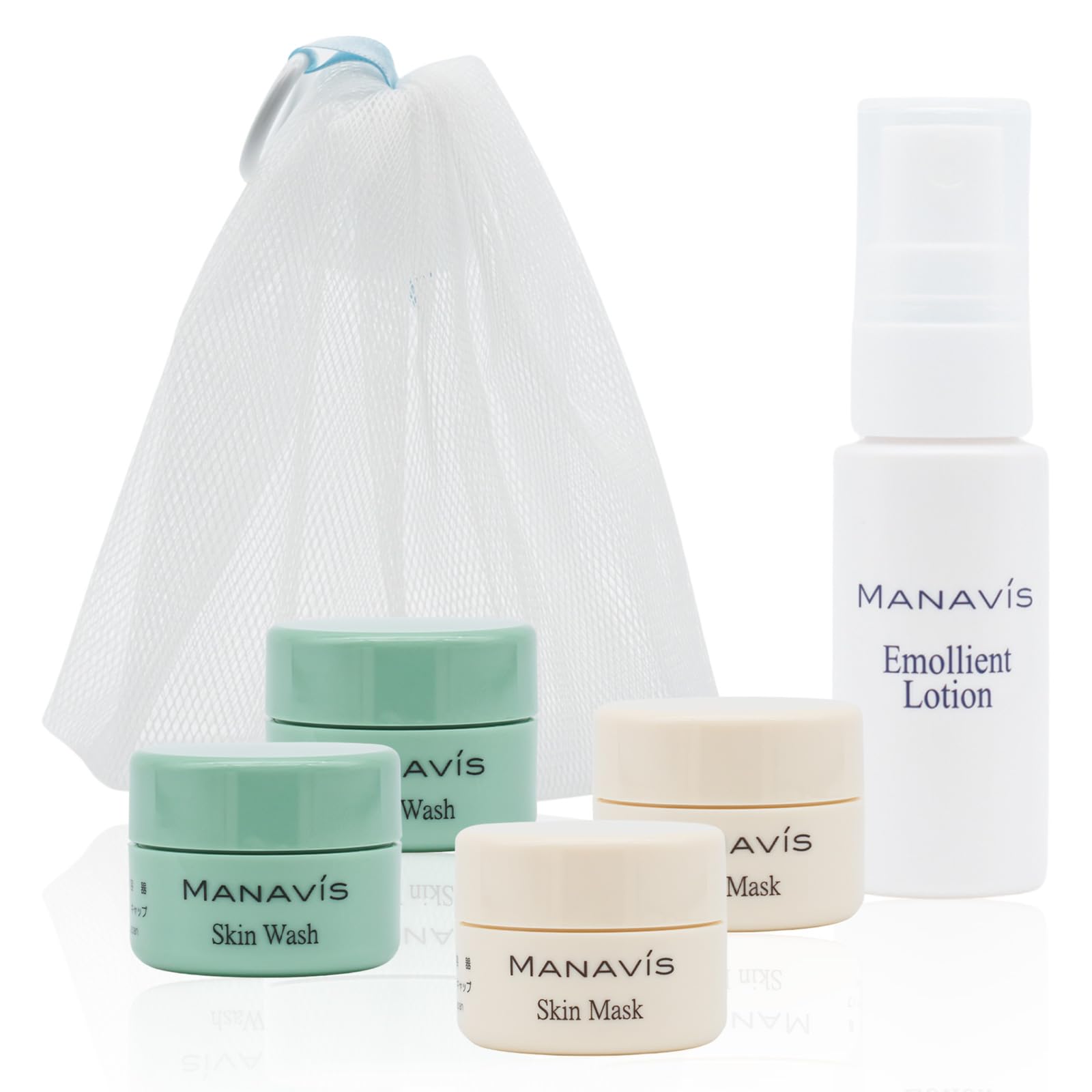 

Manabis Cosmetics Уход за кожей недельный пробный набор Базовый уход за кожей 2 skin смягчающий пенящийся Увлажняющий для лица мини дорожный [1 набор из 4 предметов] (2 умывания, маски, лосьон,