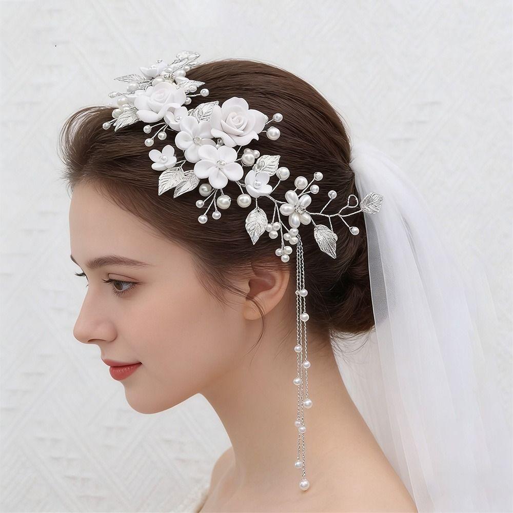 Flower Pearl Wedding Headband Rhinestone Wedding Hair Accessories Jewelry  Party Accessories