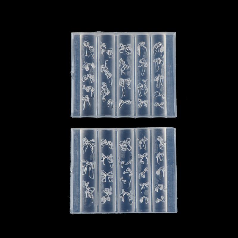 Bowknot Silicone Nail Art Molds 3D Multiple Ribbon Lace Bows Mould for Beauty Salon DIY Professional Nail Decoration