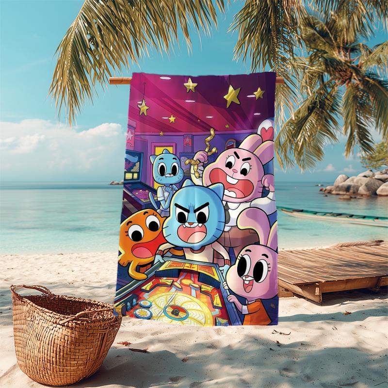 1Pc Bunny Friends Adventure Beach Towel Microfiber Beach Towel Thin Absorbent For Beach Swimming Yoga Bath Sports 0917291