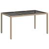 Garden Table Beige 150 X 90 X 75 Cm Poly Rattan