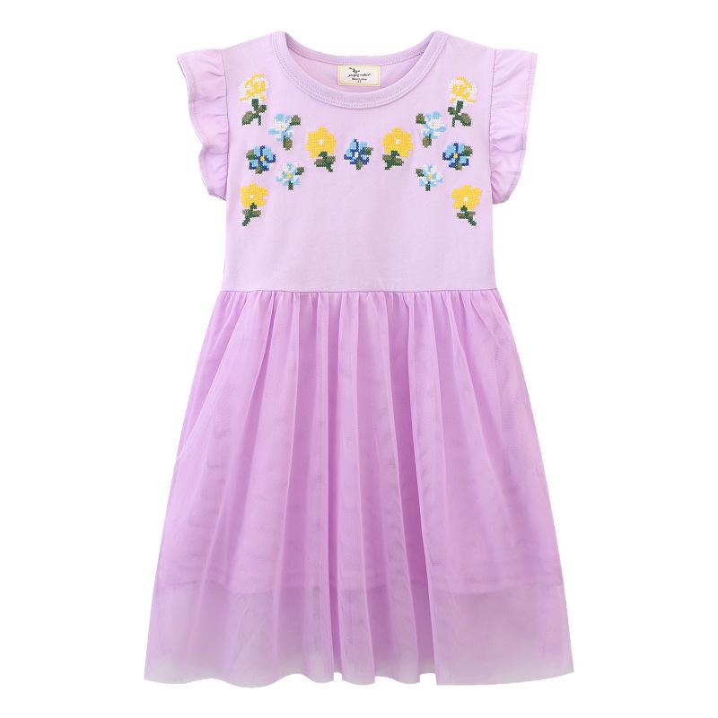 2026 JUMP Girls Short Sleeve Gauze Dress - Spring/Summer European American Style 100-110CM