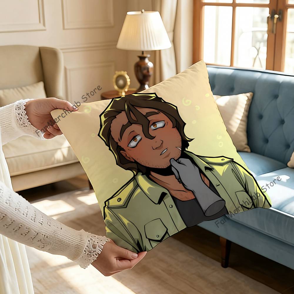 

BBoyfriend to DDeath Anime Pillow Covers Cartoon Sofa Decorative Home Doublesided Printing Short Plush Cute Cushion Cover 30x30cm