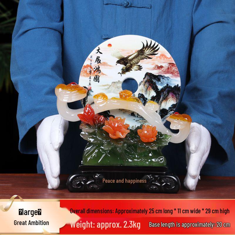 Ping An Kou Jade Stone Ornament for Wealth and New Home - Office and Living Room Decor