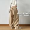 Women Fleece Lined Wide Leg Pants 2026 Winter Thick Loose Casual Straight Trousers