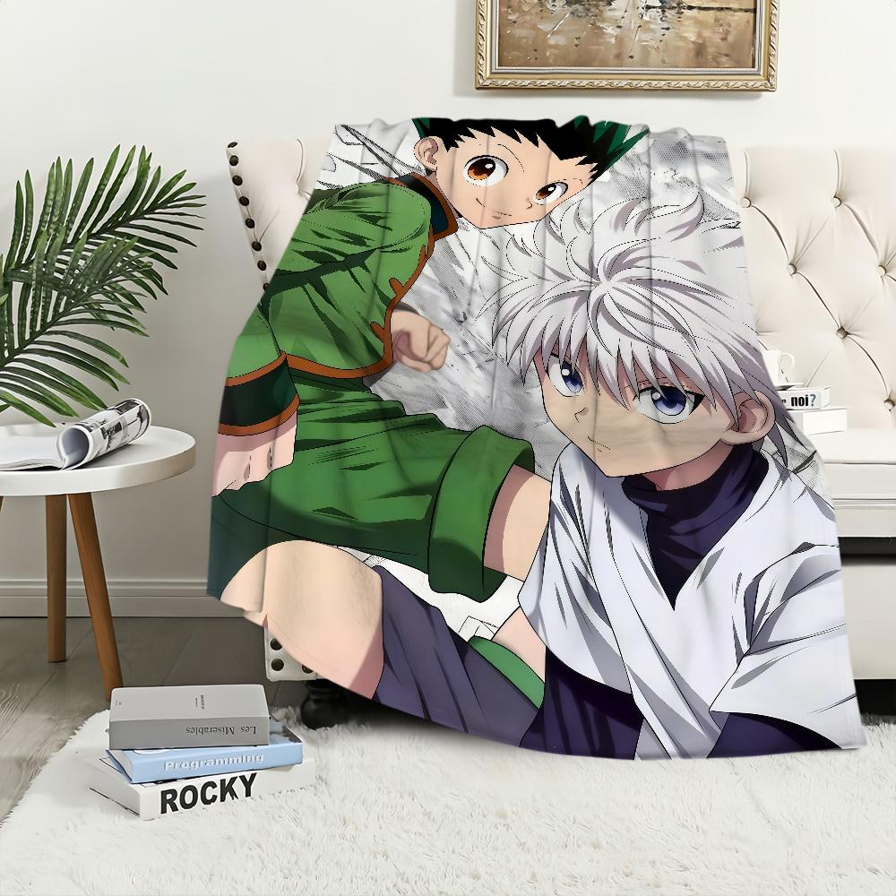 Comic Anime Kunst h-hunter h-hunter Gon Killua Flanell warm Komfort weiche Plüschdecke für Sofa Wohnzimmer Schlafzimmer Reise Geschenk