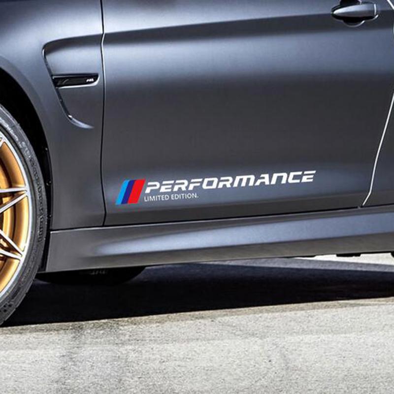 2pcs M Performance Limited Edition Sticker Car Door Waist Line Decoration Badge Styling For BMW E46 E39 E38 E90 E60 Z4 X3 X5 X6