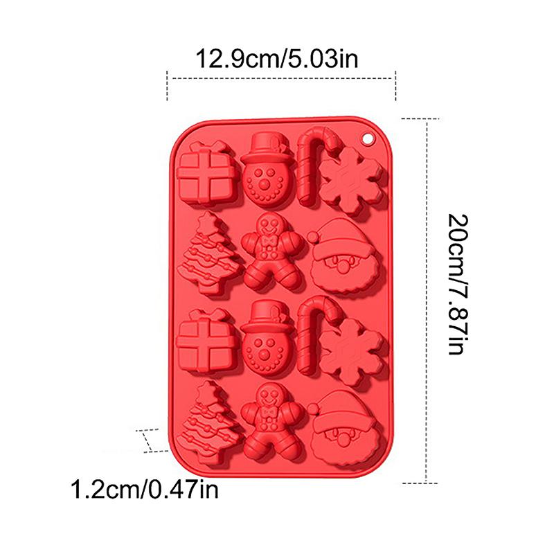 Chocolate Mold Christmas Crutch Silicone Festive Bakeware Diy Candy Fudge Ice Jelly Cake Decor Bakeware Mold