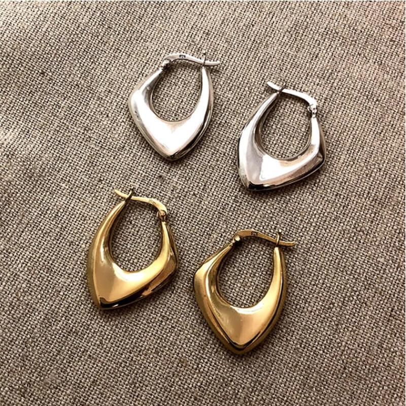 Geometric Metal Hoop Earrings for Women Gold Color/Silver Color Fashion Lady's Ear Earrings Daily Wear Versatile Jewelry CLE