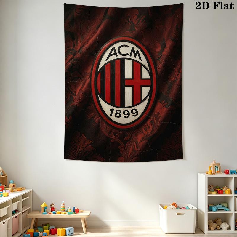 Ac Milan Crest Emblem Threepiece Set 1 Duvet Cover 2 Pillowcase Without Core Bedding Set Duvet Cover And Pillowcase Soft And Comfortable