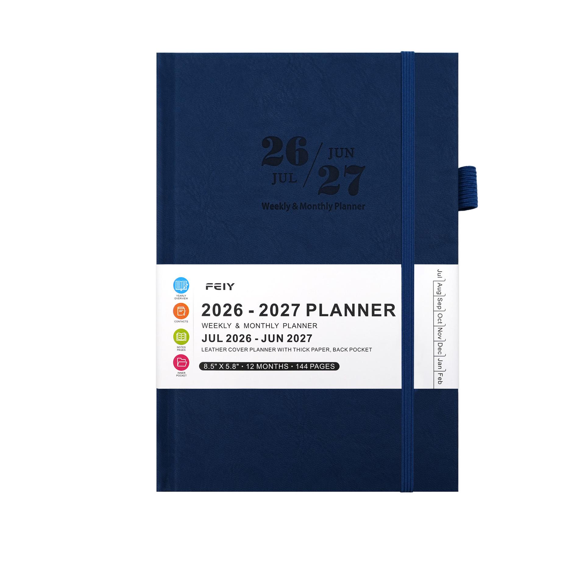 A5 English Efficiency Weekly Planner 2026-2027: Custom Logo Notebook A5