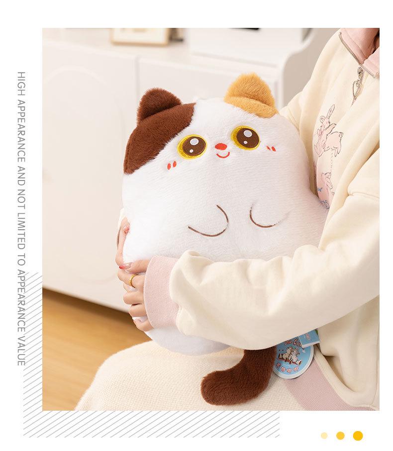 Sait Dudu Cute Calico Cat Plush Pillow - Big Eyes Siamese Cat Ornament, Perfect Birthday Gift