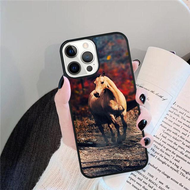 Black Strong Beauty Horse Stallion Cover For iPhone 17 Air 15 16 14 13 12 Pro Max 11 Pro Max Plus Phone Case Coque